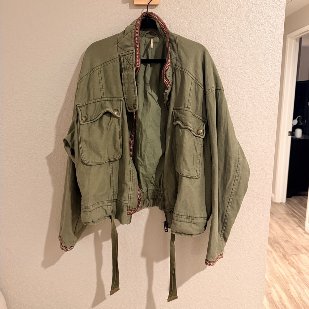 Free People Sage Green Military Jacket oversized XS